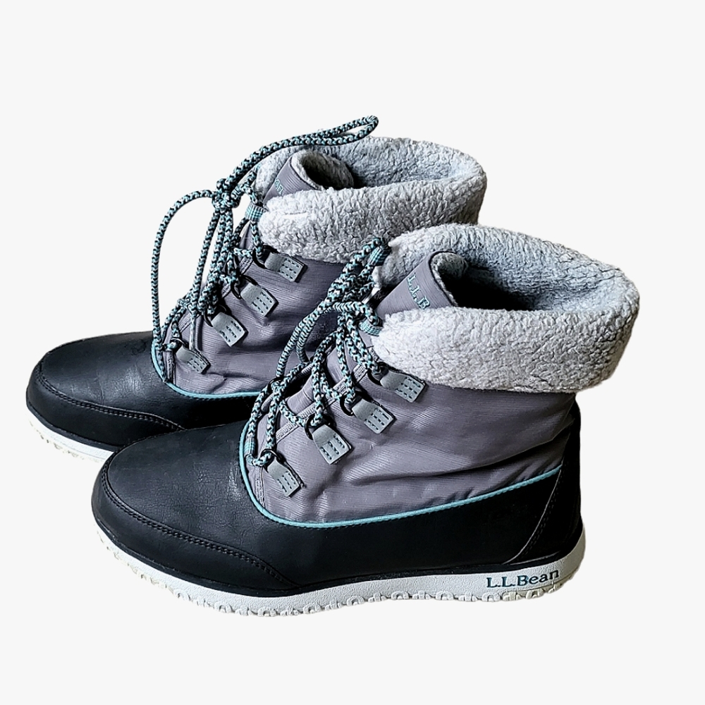 L.L. Bean Ultralight Pac Primaloft Boots Waterproof Womens 9.5 Gray Black